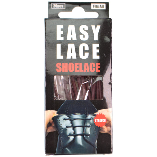 Easy Lace Silicone No Tie Elasticated Shoelaces - Round Brown