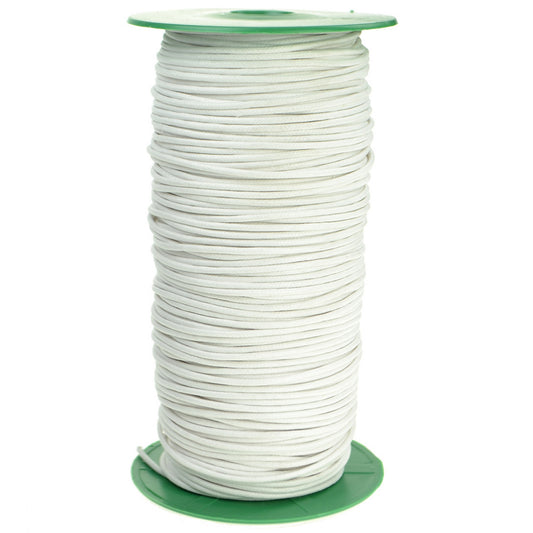 Round Wax Cotton Shoe Laces - White 2mm (per metre)