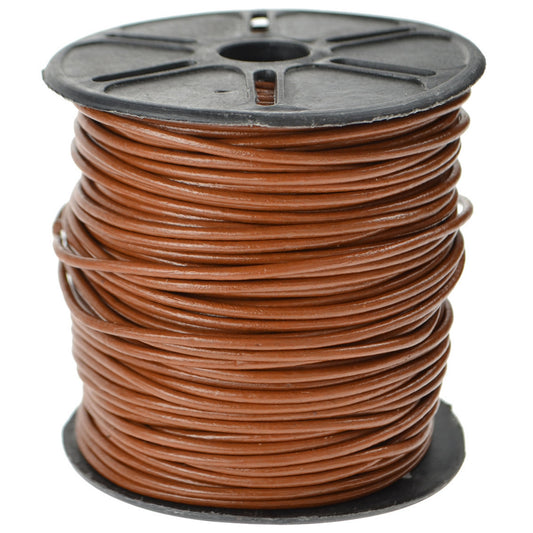 Thin Round Leather Shoe Laces - Light Brown 2mm