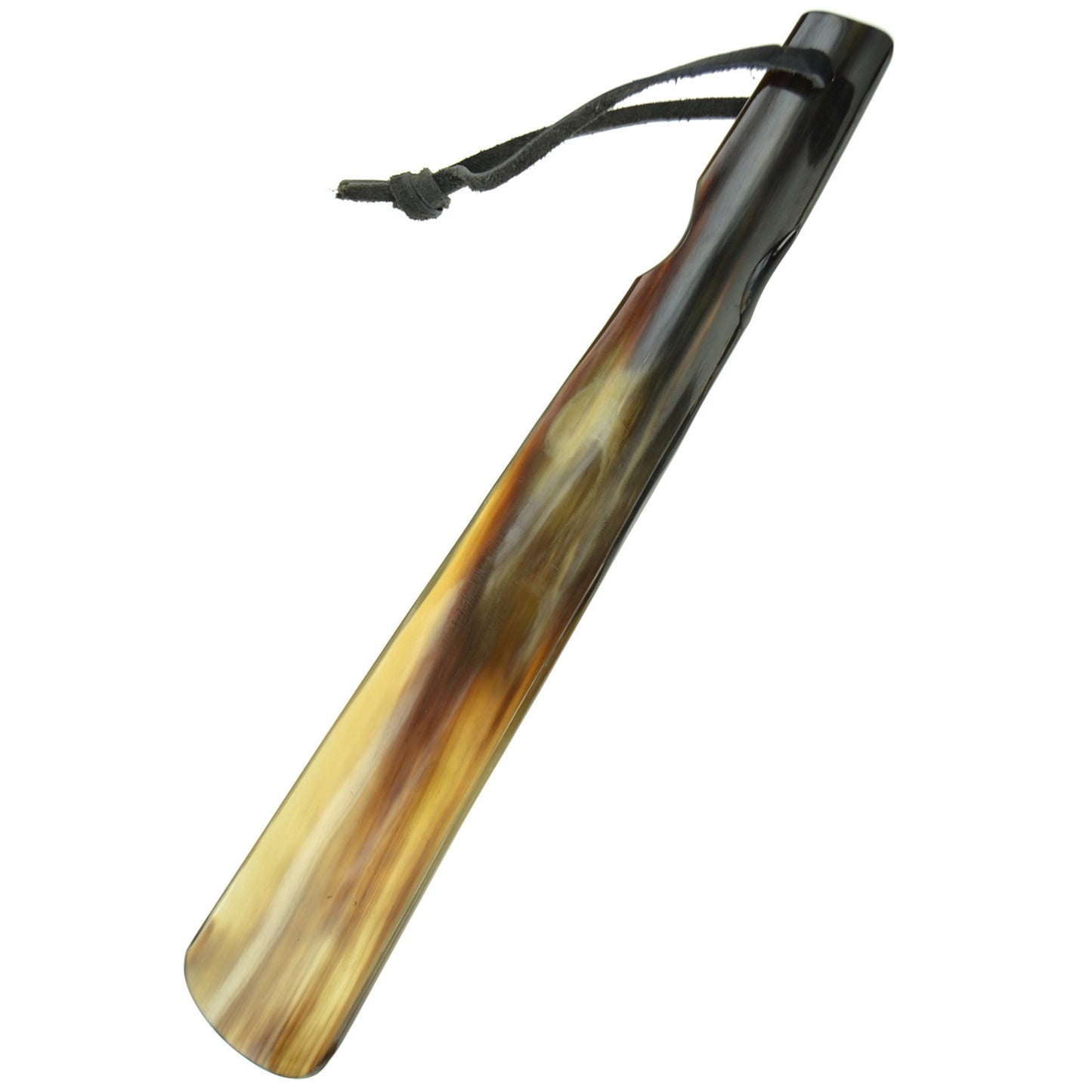 12" (30cm) long - Flat Handcrafted Real Horn Shoe Horn
