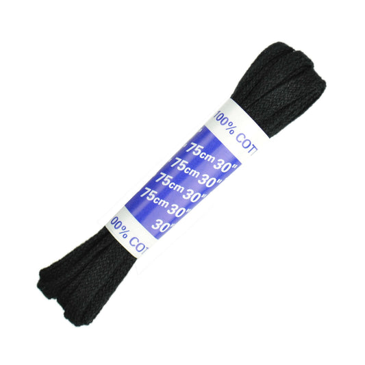 75cm Flat Shoe Laces - Black 5mm