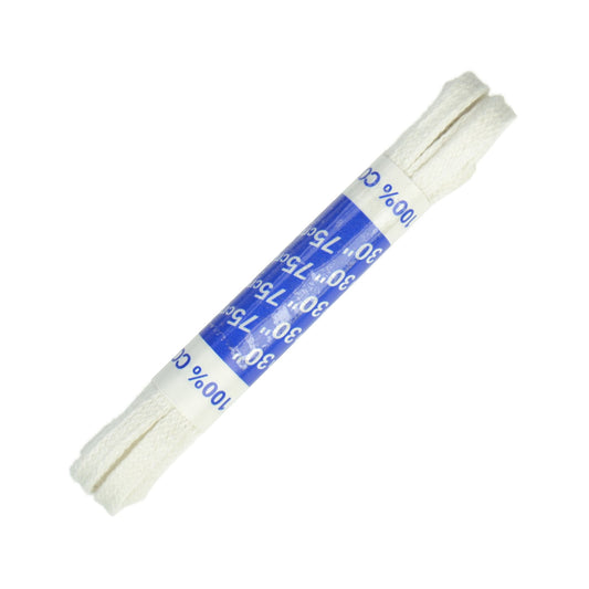 75cm Flat Shoe Laces - White 5mm