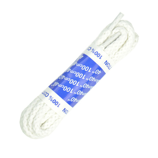 100cm Chunky Cord Shoe Laces - White 5mm cotton