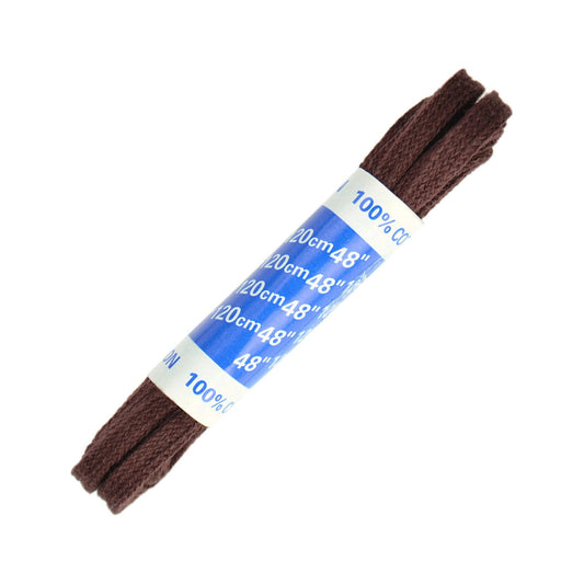 120cm Flat Shoe Laces - Brown 5mm
