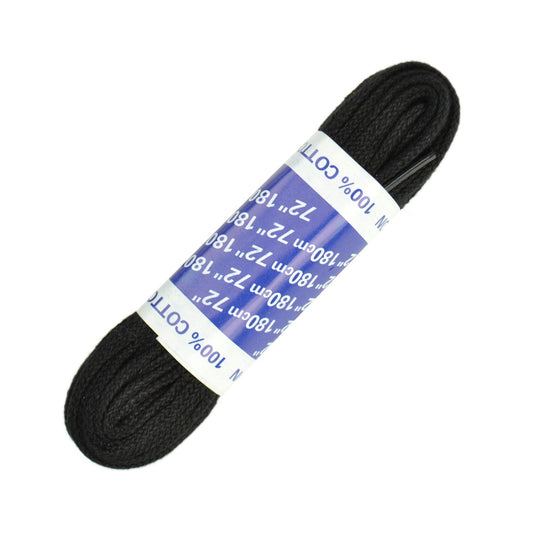 180cm Flat Shoe Laces - Black 5mm