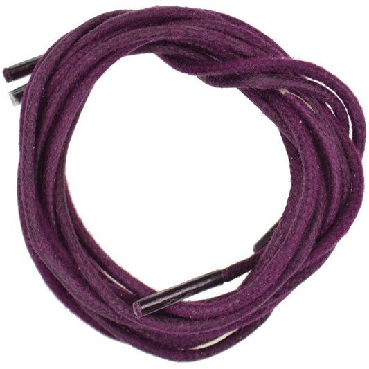 120cm Thin Wax Round Shoe Laces - Purple 3mm.
