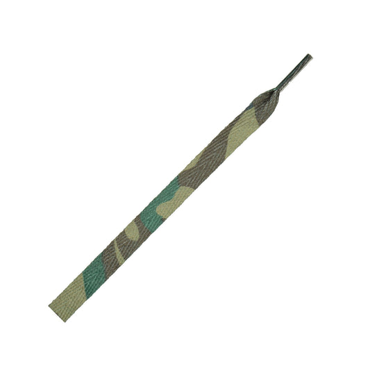 100cm Flat Green Camo Shoe Laces - 10mm