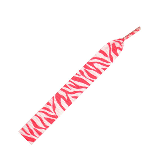 115cm Zebra ribbon Shoe Laces - Pink 18mm wide