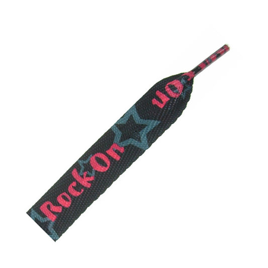 100cm Fashion Ribbon Shoe Laces - 'Rock On' 15mm.