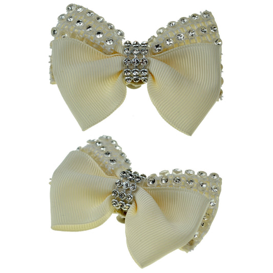 Elegance ribbon Diamante shoe clips