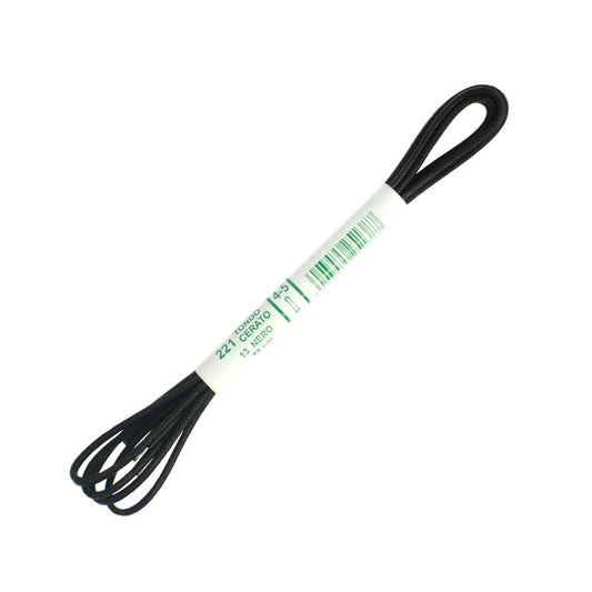 75cm Premium Thin Wax Round Shoe Laces -  Black 2mm