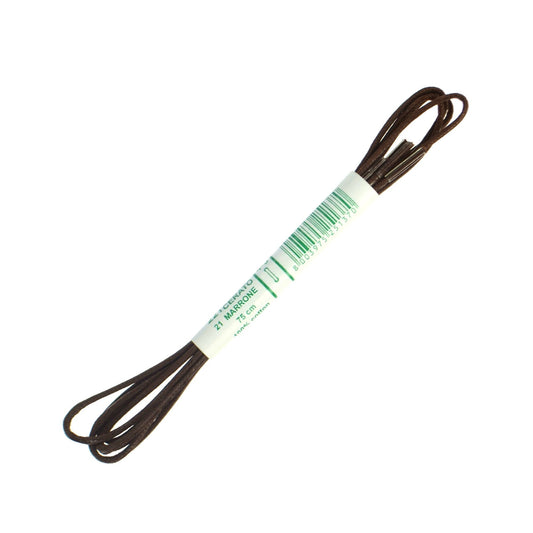 75cm Premium Thin Wax Round Shoe Laces -  Brown 2mm