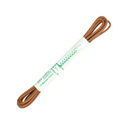 75cm Premium Thin Wax Round Shoe Laces -  Tan 2mm
