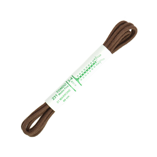 60cm Premium Round Shoe Laces -  Brown 2.5mm
