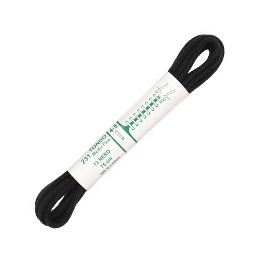 75cm Premium Round Shoe Laces -  Black 2.5mm
