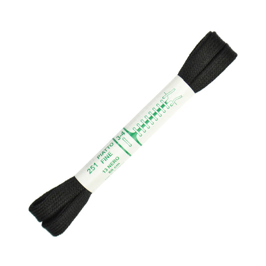60cm Premium Flat Shoe Laces -  Black 6mm