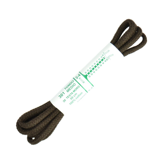 60cm Premium Cord Shoe Laces - Dark Brown 4mm