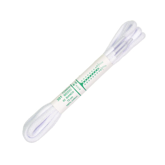 75cm Premium Cord Shoe Laces - White 4mm