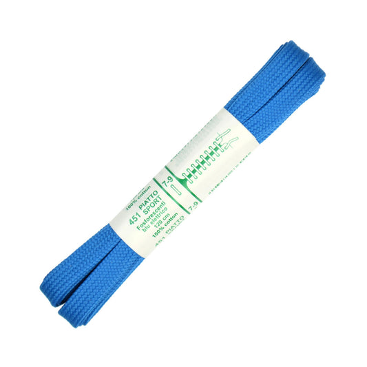 120cm Premium Flat Shoe Laces - Fluorescent Electric Blue 8mm