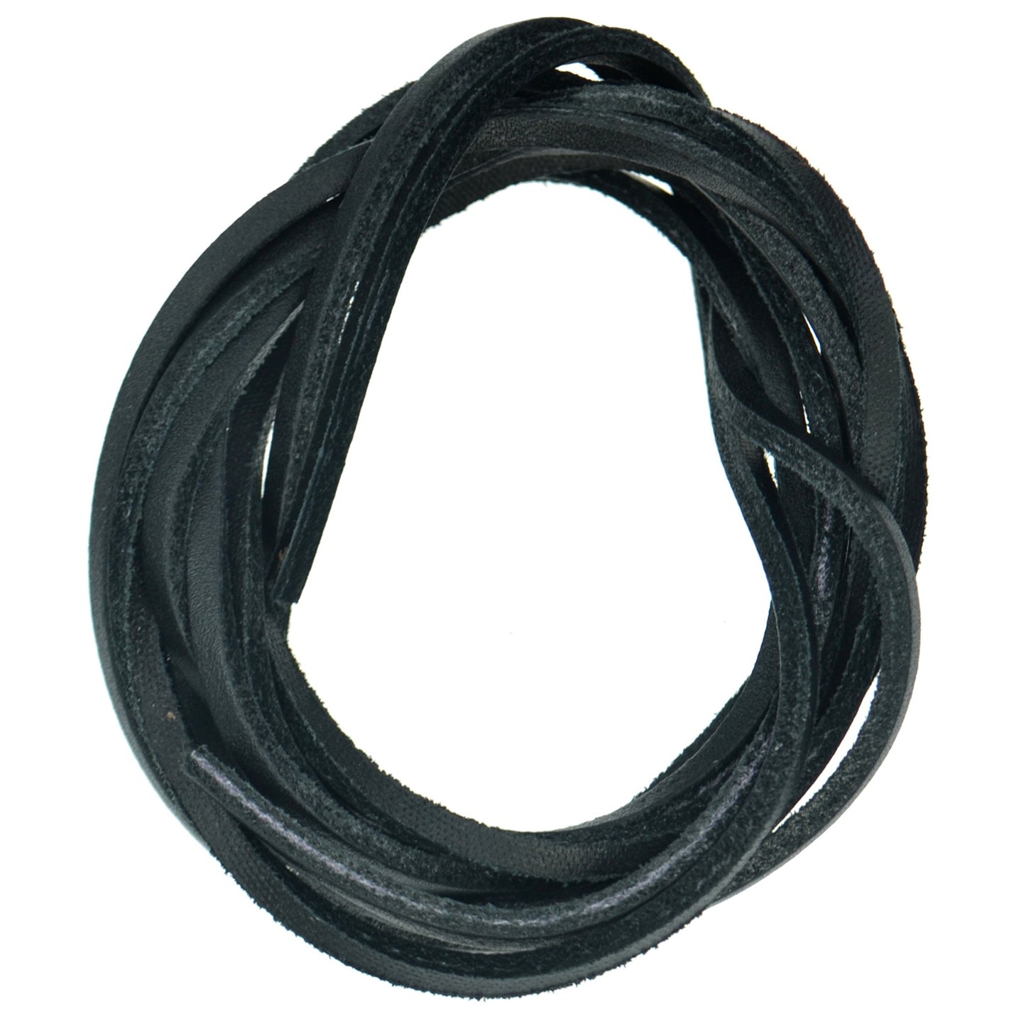 115cm Leather Shoe Laces - Black